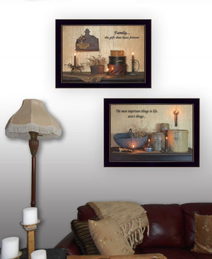 HomeRoots Set of Two Family Forever Black Framed Prints - Stylish Wall Art for Modern Decor & Easy Hanging 407111
