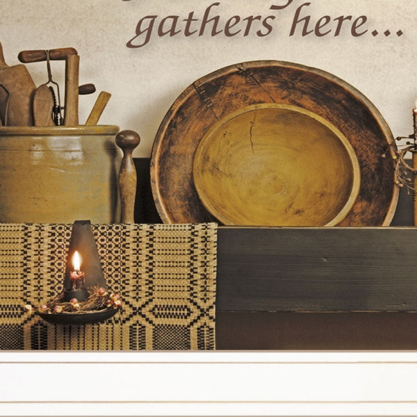 Homeroots Set Of Two May Our Hearts Be Warm 1 White Framed Print Kitchen Wall Art  Paper 407112