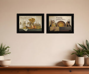 HomeRoots Set of Two Framed Kitchen Prints - Charming Black Frame Art for Modern & Farmhouse Style Decor 407113