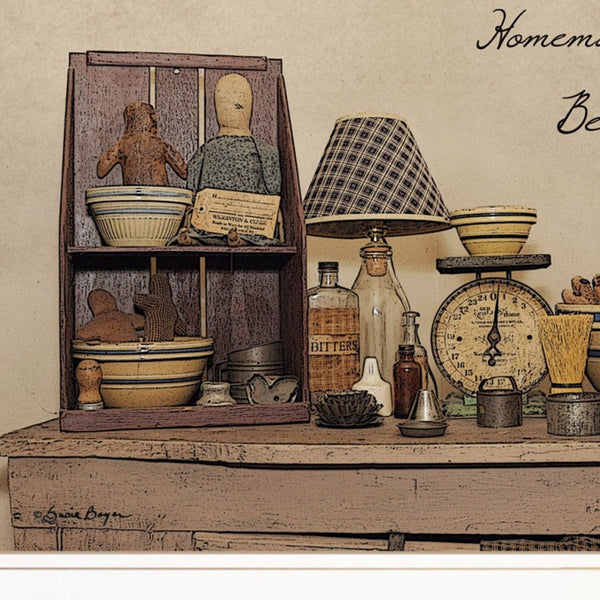 Homeroots Set Of Two Homemade Is Best 1 White Framed Print Kitchen Wall Art  Paper 407115