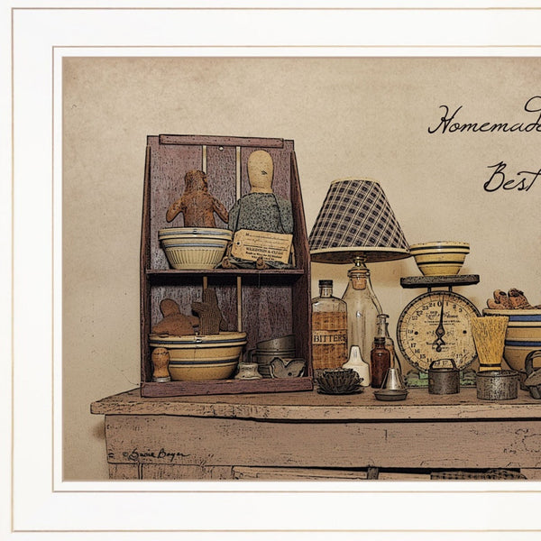 Homeroots Set Of Two Homemade Is Best 1 White Framed Print Kitchen Wall Art  Paper 407115