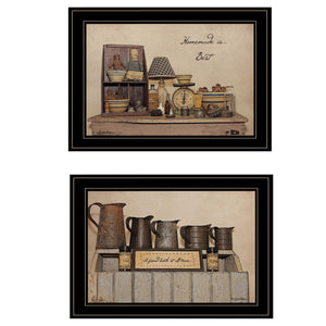 Homeroots Set Of Two Homemade Is Best 2 Black Framed Print Kitchen Wall Art  Paper 407116