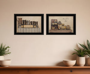 Homeroots Set Of Two Homemade Is Best 2 Black Framed Print Kitchen Wall Art  Paper 407116