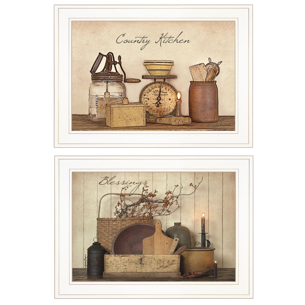 HomeRoots Set of Two Candlelight and Floral Framed Prints – Elegant Wall Art for Serene Home Decor 407121