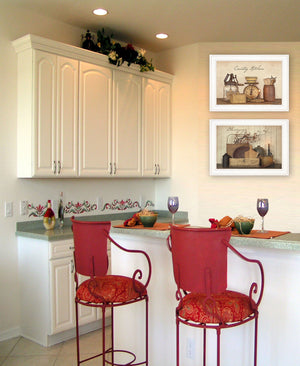 Homeroots Set Of Two Candlelight And Flowers 1 White Framed Print Wall Art  Paper 407121