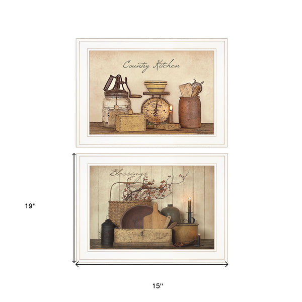 Homeroots Set Of Two Candlelight And Flowers 1 White Framed Print Wall Art  Paper 407121