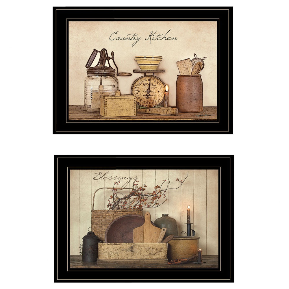 HomeRoots Set of Two Elegant Candlelight & Floral Black Framed Prints - Instant Home Ambiance & Style Upgrade 407122