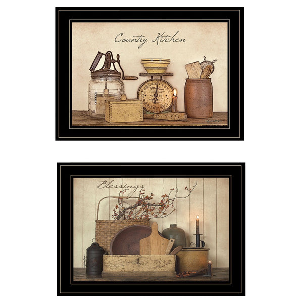 HomeRoots Set of Two Elegant Candlelight & Floral Black Framed Prints - Instant Home Ambiance & Style Upgrade 407122