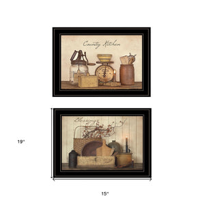 HomeRoots Set of Two Elegant Candlelight & Floral Black Framed Prints - Instant Home Ambiance & Style Upgrade 407122