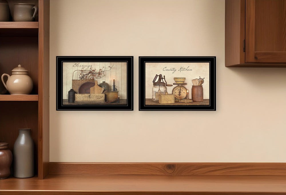 HomeRoots Set of Two Elegant Candlelight & Floral Black Framed Prints - Instant Home Ambiance & Style Upgrade 407122