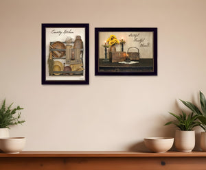 HomeRoots Grateful Kitchen Wall Art - Framed Print with Floral Design for a Modern Touch in Home Decor 407126