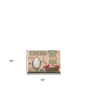 HomeRoots Set of Two Country Bath III White Framed Prints - Farmhouse Wall Art for Bathroom & Hallway Decor 407127