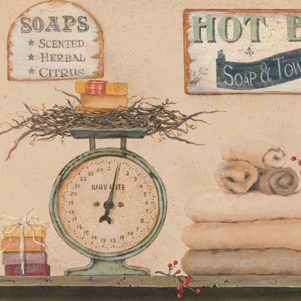 HomeRoots Set of Two Country Bath III White Framed Prints - Farmhouse Wall Art for Bathroom & Hallway Decor 407127