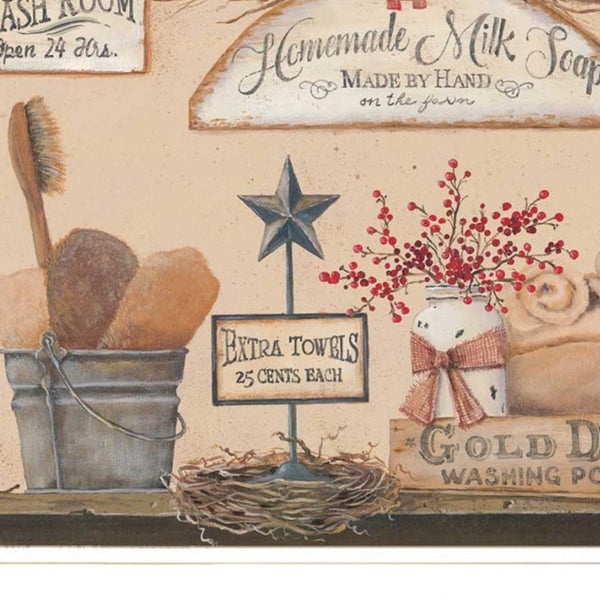 Homeroots Set Of Two Wash Room White Framed Print Bathroom Wall Art  Paper 407134