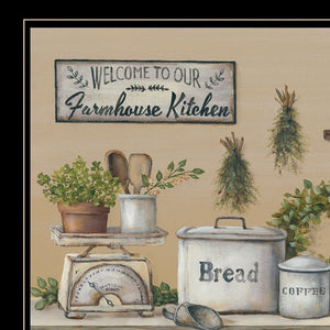 Homeroots Set Of Two Farmhouse Kitchen 2 Black Framed Print Kitchen Wall Art  Paper 407148