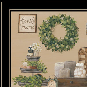 Homeroots Set Of Two Bath Time 2 Black Framed Print Bathroom Wall Art  Paper 407156