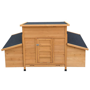 English Elm Chicken Coop Fir Wood Build with Asphalt Roof Six Nest Boxes and Easy Clean Tray W3166P365118