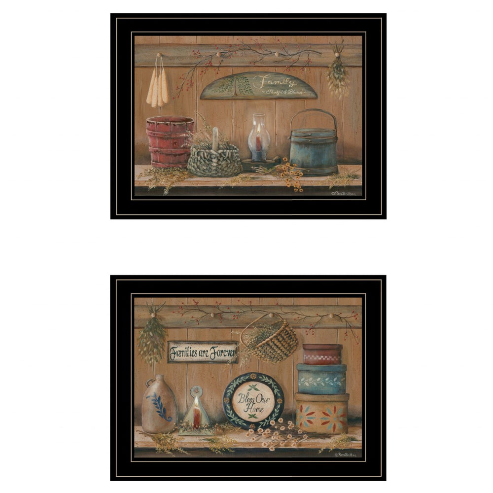 HomeRoots Set of Two Framed Prints - Modern Black Artworks for Stylish Home Decor & Quick Wall Refresh 407161
