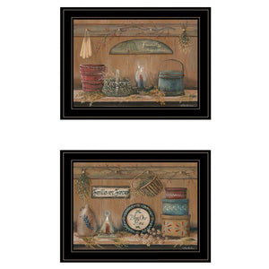 HomeRoots Set of Two Framed Prints - Modern Black Artworks for Stylish Home Decor & Quick Wall Refresh 407161