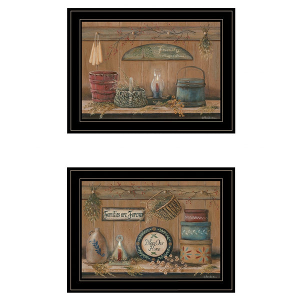 HomeRoots Set of Two Framed Prints - Modern Black Artworks for Stylish Home Decor & Quick Wall Refresh 407161