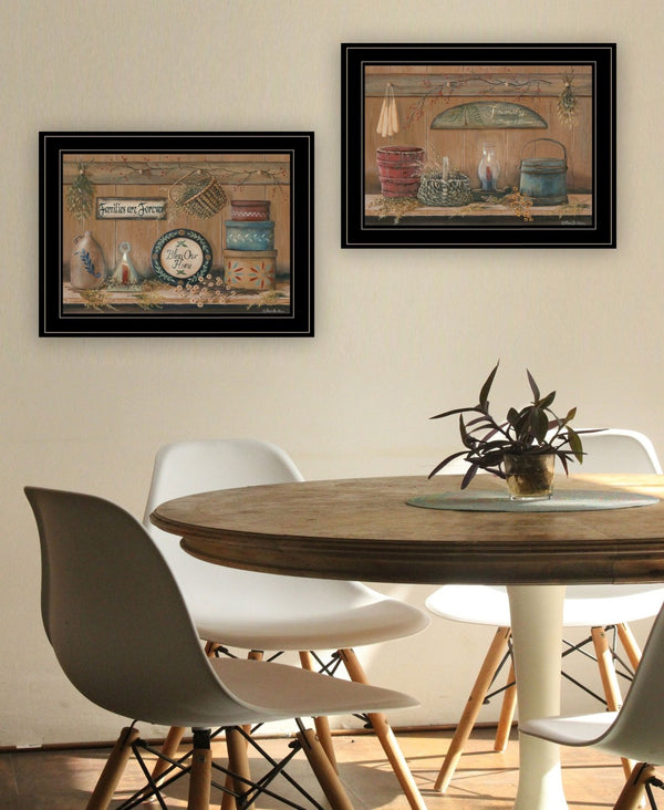 HomeRoots Set of Two Framed Prints - Modern Black Artworks for Stylish Home Decor & Quick Wall Refresh 407161