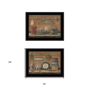 HomeRoots Set of Two Framed Prints - Modern Black Artworks for Stylish Home Decor & Quick Wall Refresh 407161