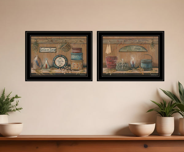 HomeRoots Set of Two Framed Prints - Modern Black Artworks for Stylish Home Decor & Quick Wall Refresh 407161