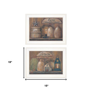 Homeroots Set Of Two Love Never Fails 1 White Framed Print Wall Art  Paper 407163