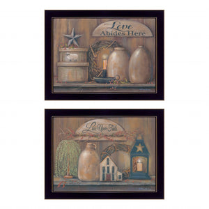 Homeroots Set Of Two Love Never Fails 3 Black Framed Print Wall Art  Paper 407165