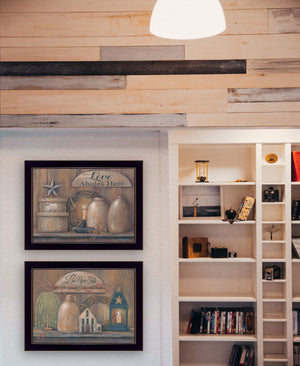 Homeroots Set Of Two Love Never Fails 3 Black Framed Print Wall Art  Paper 407165