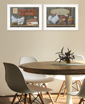 Homeroots Set Of Two Home Grown 1 White Framed Print Wall Art  Paper 407166