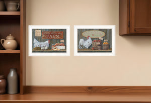 Homeroots Set Of Two Home Grown 1 White Framed Print Wall Art  Paper 407166