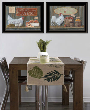 Homeroots Set Of Two Home Grown 2 Black Framed Print Wall Art  Paper 407167