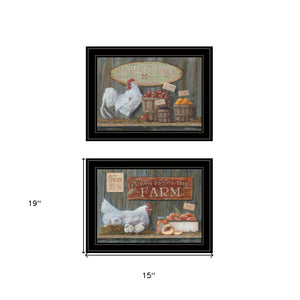 Homeroots Set Of Two Home Grown 2 Black Framed Print Wall Art  Paper 407167
