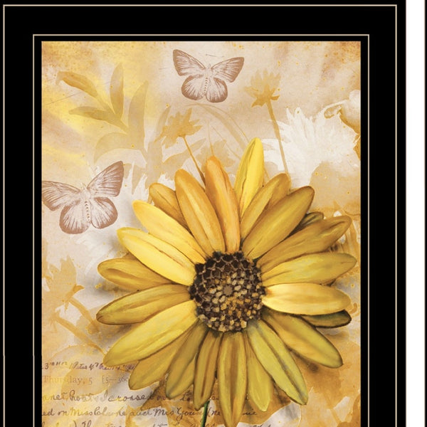 HomeRoots Set of Two Framed Floral and Butterfly Prints – Modern Black Wall Art for Stylish Home Décor 407178