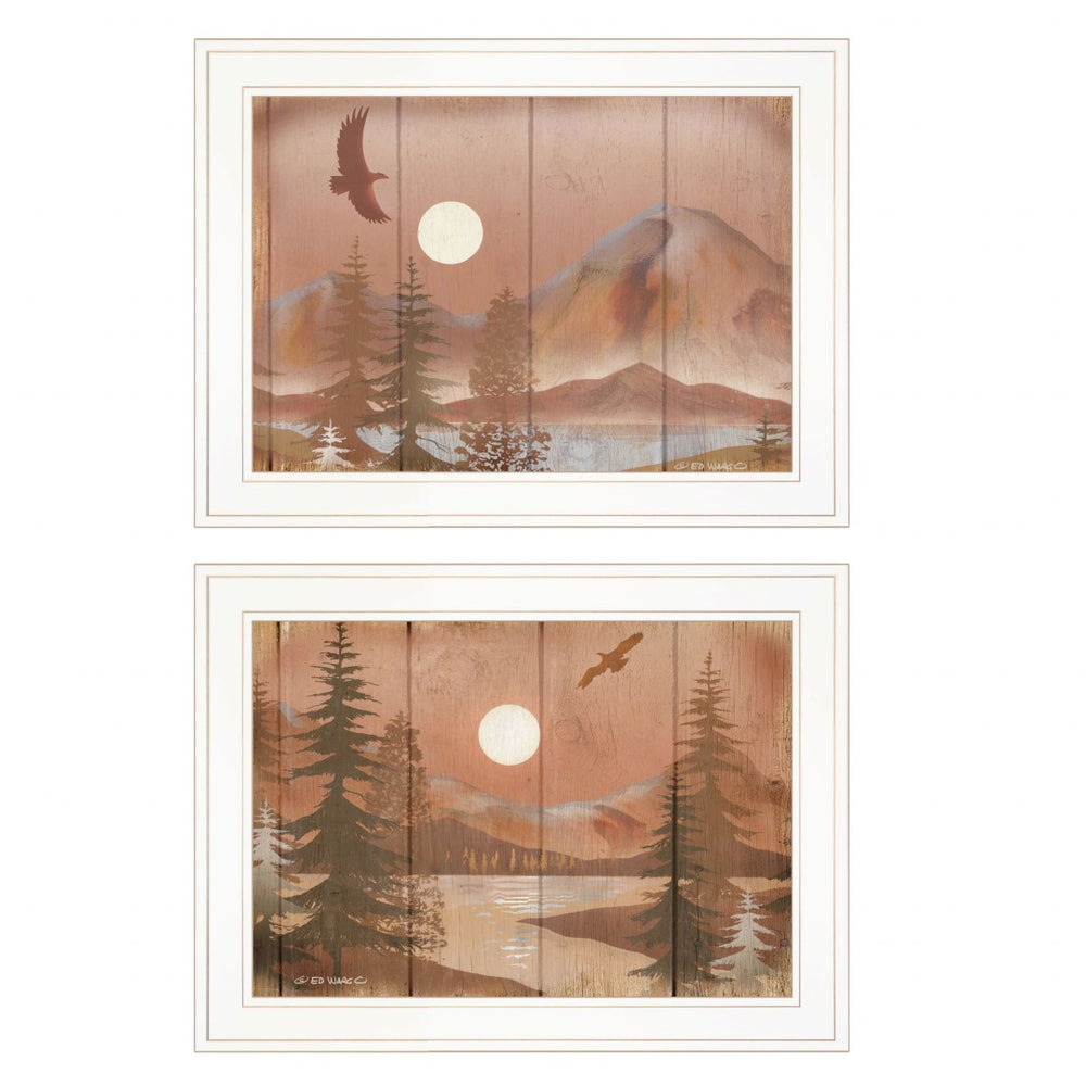 HomeRoots Set of Two Framed Full Moon Prints - Elegant Wall Art for Modern Home Décor & Serene Ambiance 407188