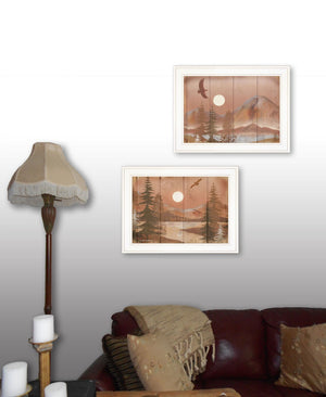 HomeRoots Set of Two Framed Full Moon Prints - Elegant Wall Art for Modern Home Décor & Serene Ambiance 407188