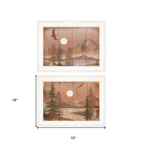 HomeRoots Set of Two Framed Full Moon Prints - Elegant Wall Art for Modern Home Décor & Serene Ambiance 407188