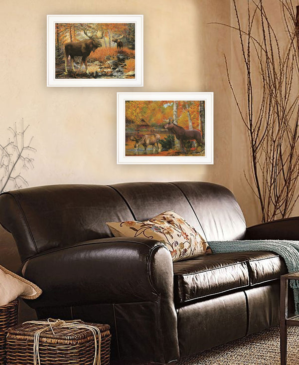 HomeRoots Set of Two Stunning Call of the Wild White Framed Print Wall Art for Modern Home Décor Makeover 407193