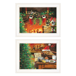 HomeRoots Set of Two Framed Prints - "I've Been A Good Boy" Wall Art for Festive Home Decor & Easy Hanging 407203