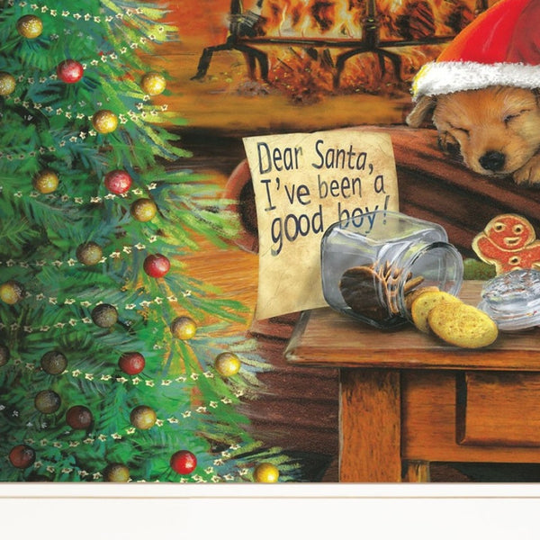 HomeRoots Set of Two Framed Prints - "I've Been A Good Boy" Wall Art for Festive Home Decor & Easy Hanging 407203