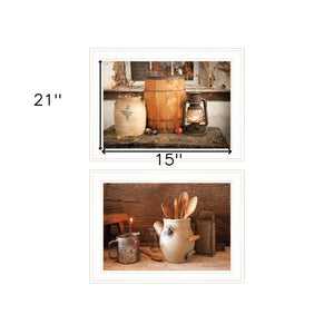 Homeroots Set Of Two The Nail Keg White Framed Print Wall Art  Paper 407206
