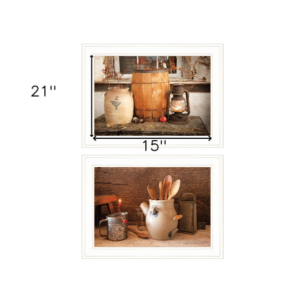 Homeroots Set Of Two The Nail Keg White Framed Print Wall Art  Paper 407206