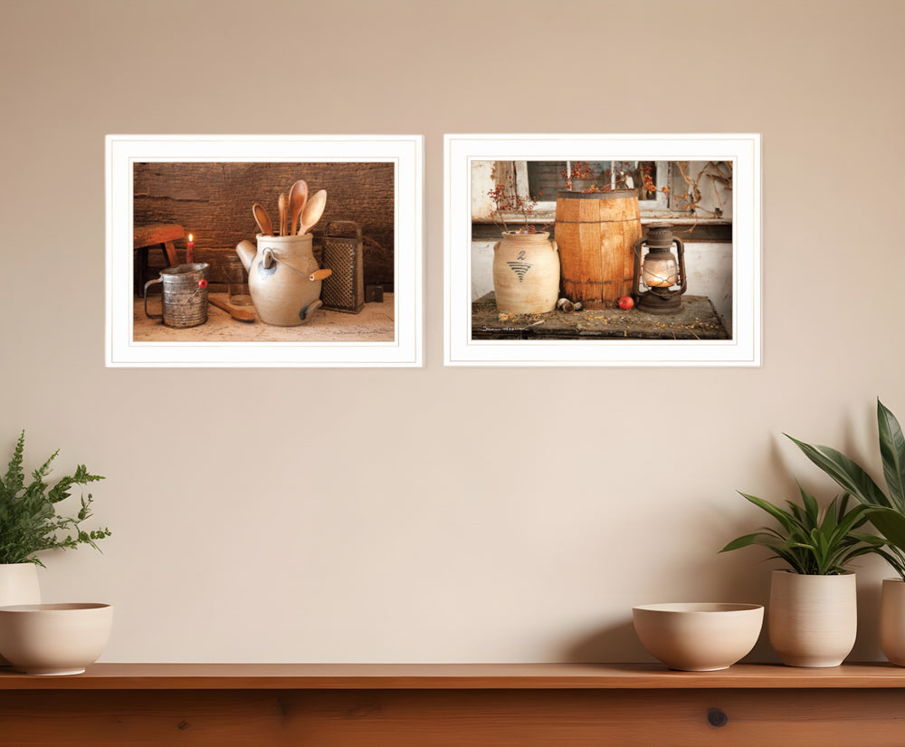 Homeroots Set Of Two The Nail Keg White Framed Print Wall Art  Paper 407206