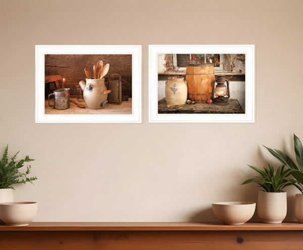 Homeroots Set Of Two The Nail Keg White Framed Print Wall Art  Paper 407206