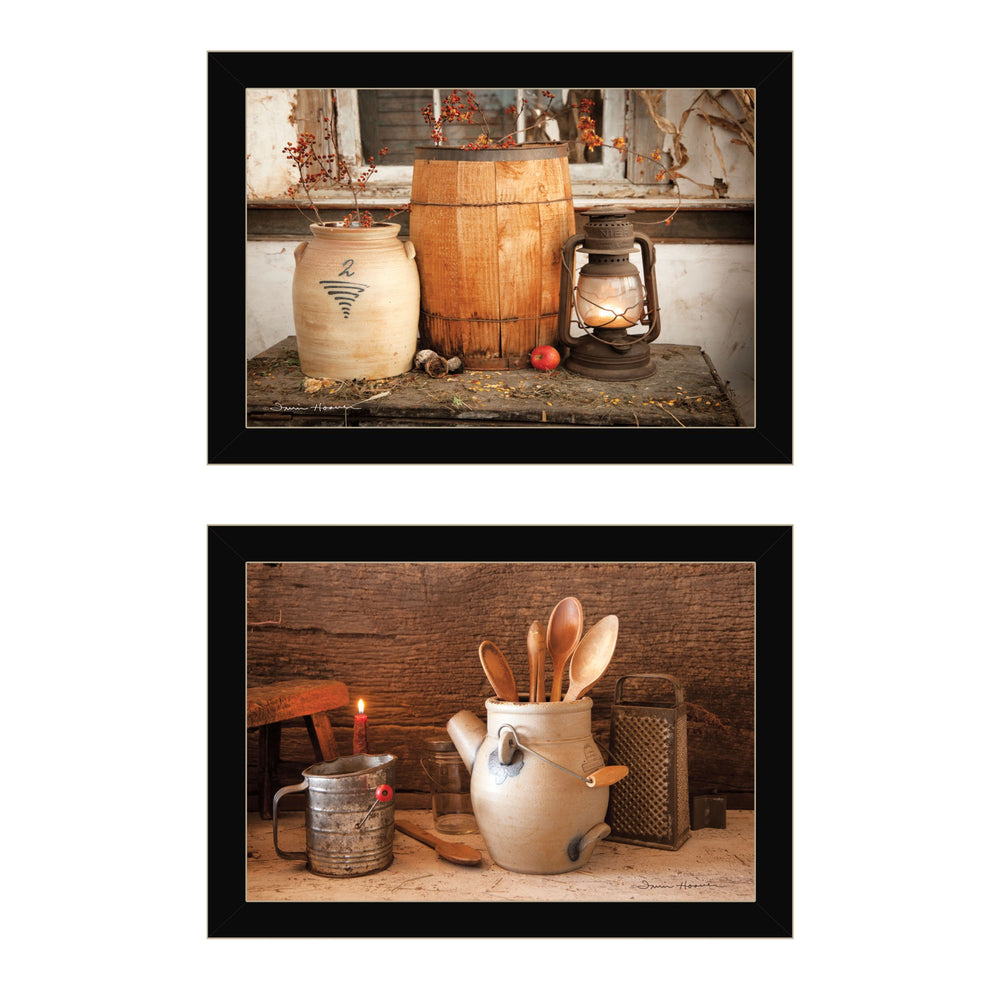 Homeroots Set Of Two The Nail Keg 3 Black Framed Print Wall Art  Paper 407208