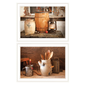 Homeroots Set Of Two The Nail Keg 4 White Framed Print Wall Art  Paper 407209
