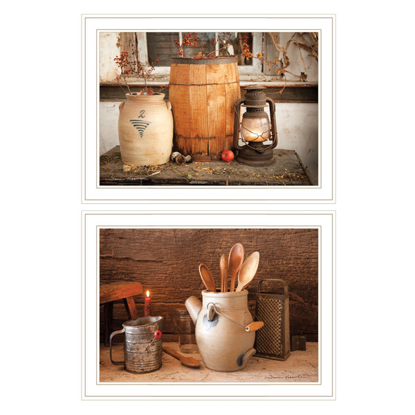 Homeroots Set Of Two The Nail Keg 4 White Framed Print Wall Art  Paper 407209