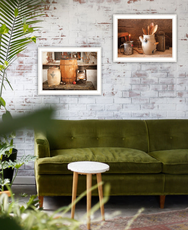 Homeroots Set Of Two The Nail Keg 4 White Framed Print Wall Art  Paper 407209