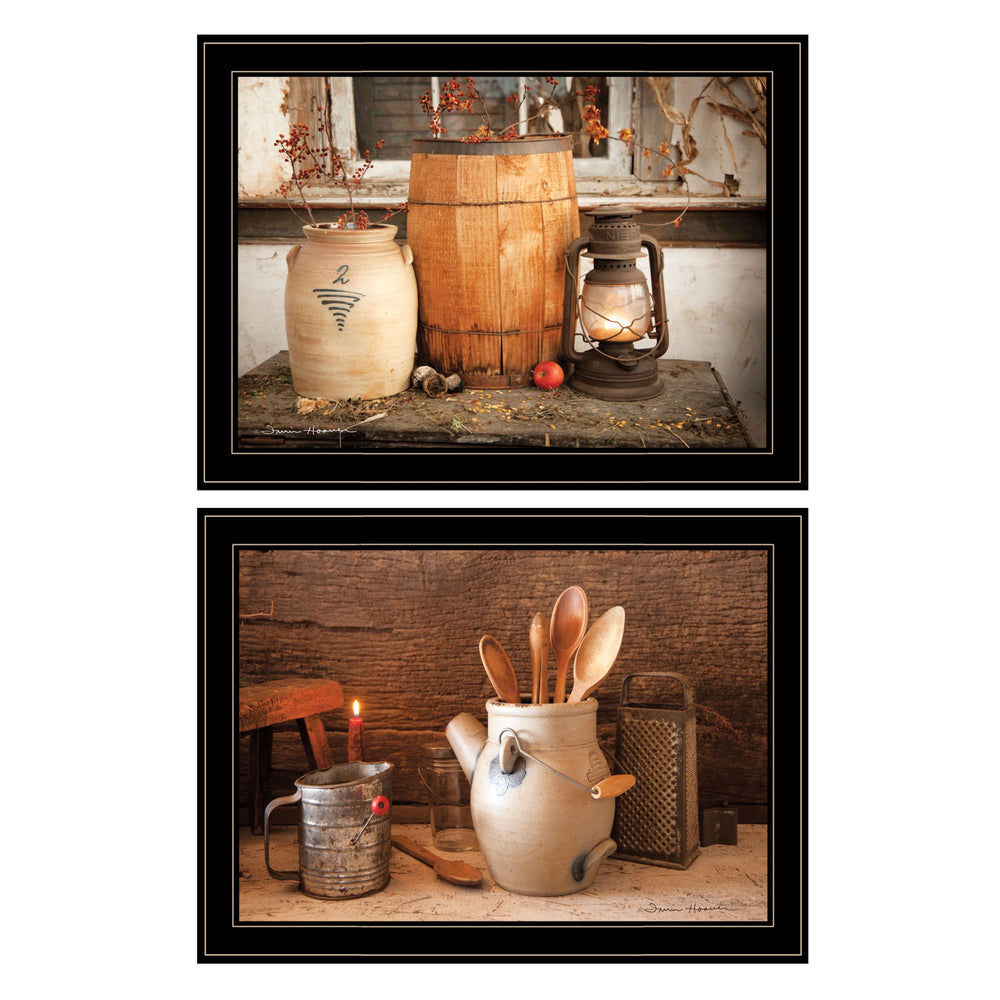 Homeroots Set Of Two The Nail Keg 5 Black Framed Print Wall Art  Paper 407210